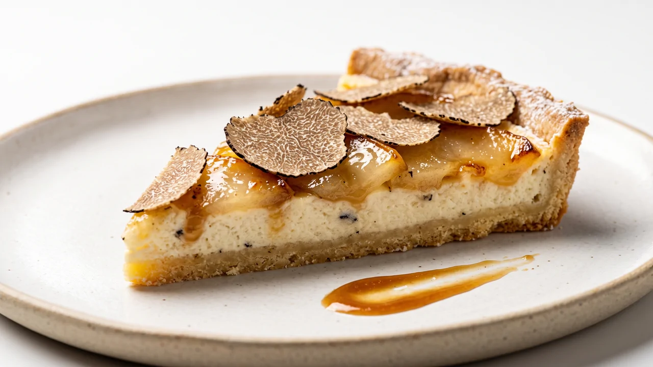 Crostata di Ricotta di Pecora, Pere Caramellate e Scorzone