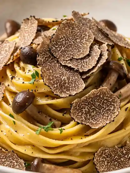 Fettuccine ai Funghi Pioppini e Tartufo Uncinato