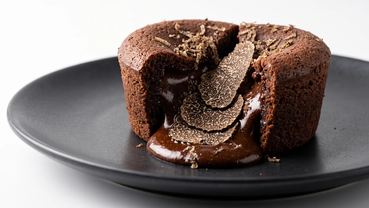 Soufflé al Cioccolato con Cuore Caldo e Tartufo Nero